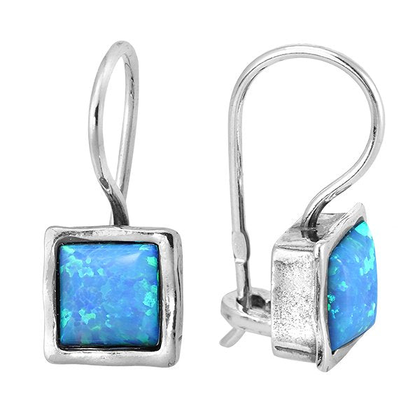 Silver earrings with opal 01E064OP