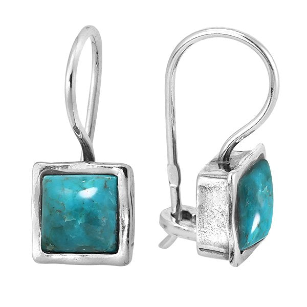 Silver earrings with turquoise 01E064TQ