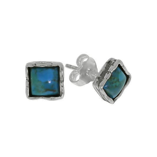 Boucles d'oreilles en argent avec turquoise 01E106TQ