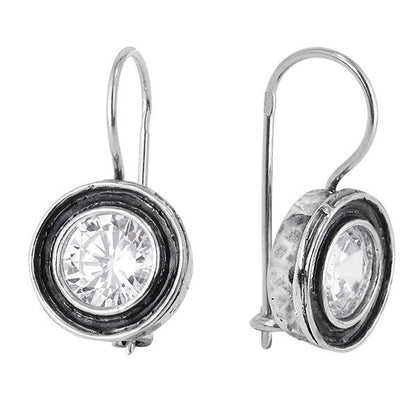 Boucles d'oreilles en argent avec zircon 01E1383CZ