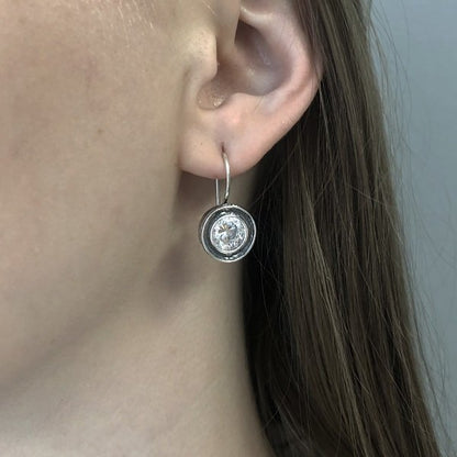 Silver earrings with zircon 01E1383CZ