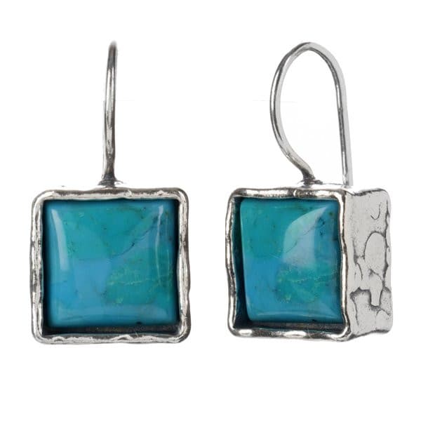 Silver earrings with turquoise 01E156TQ