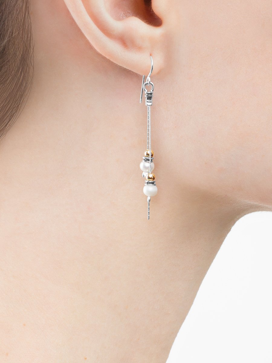 Silver earrings with pearls 01E1713PL