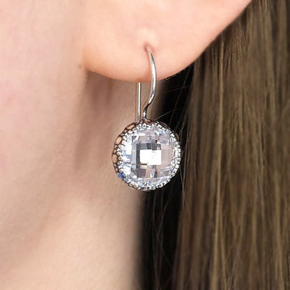 Silver earrings with zircon 01E1804CZ