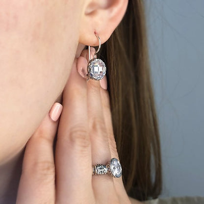 Boucles d'oreilles en argent avec zircon 01E1804CZ