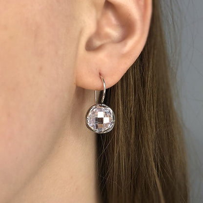 Silver earrings with zircon 01E1807CZ