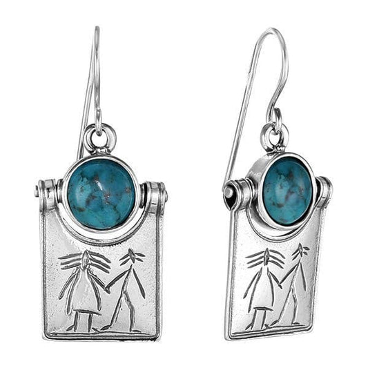 Boucles d'oreilles en argent avec turquoise 01E1840TQ