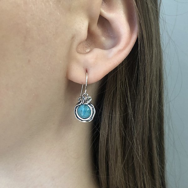 Silver earrings with turquoise 01E1860TQ