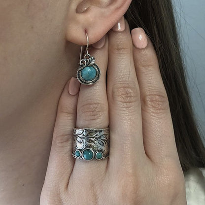 Silver earrings with turquoise 01E1860TQ