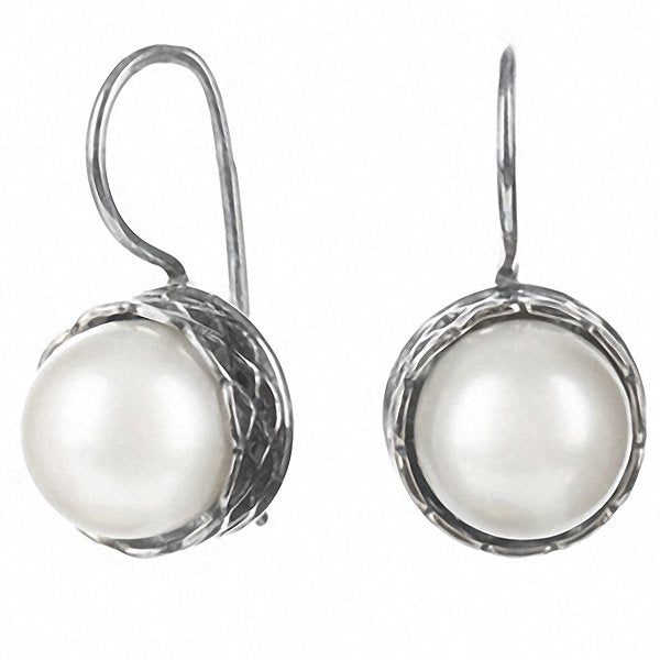 Silver earrings with pearls 01E1930PL