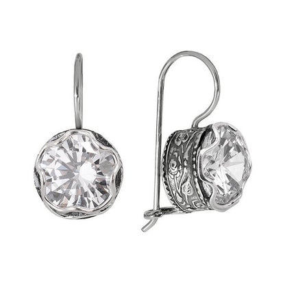 Silver earrings with zircon 01E2053CZ