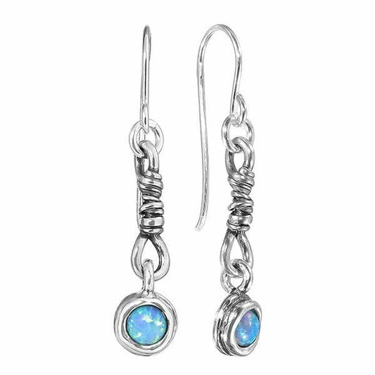 Silver earrings with opal 01E2127OP