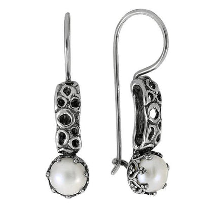 Silver earrings with pearls 01E2250PL