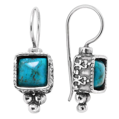 Boucles d'oreilles en argent avec turquoise 01E279TQ