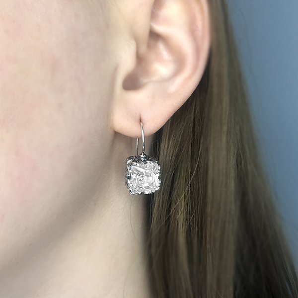 Silver earrings with zircon 01E3379CZ
