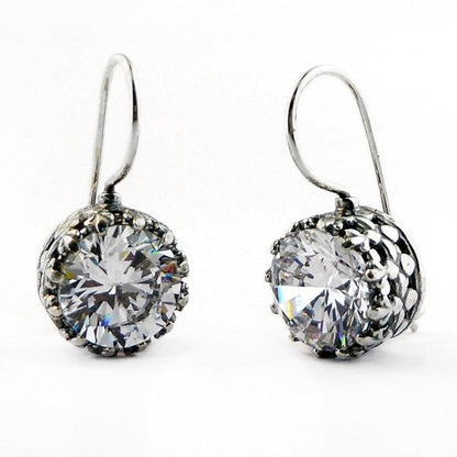 Silver earrings with zircon 01E3424CZ
