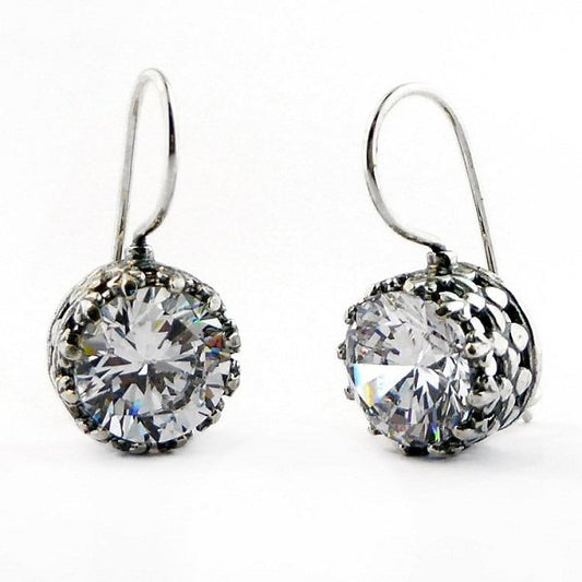 Boucles d'oreilles en argent avec zircon 01E3424CZ