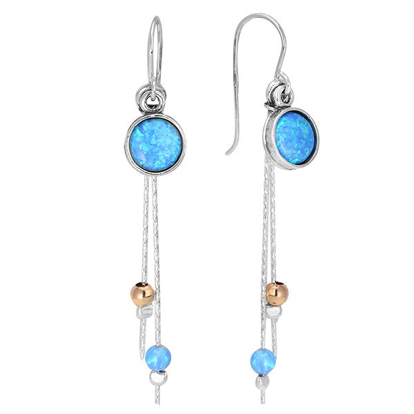 Silver earrings with opal and goldfilled 01E500OP