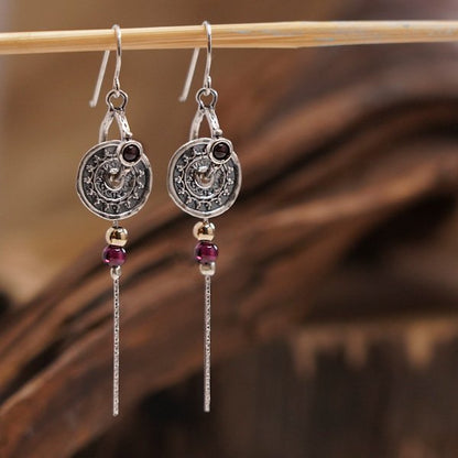 Boucles d'oreilles en argent avec grenat 01E603GR