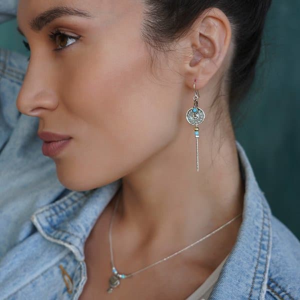Silver earrings with opal 01E603OP