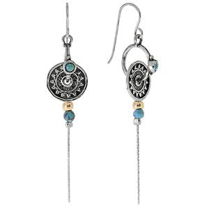 Silver earrings with turquoise 01E603TQ