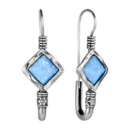 Silver earrings with opal 01E613OP