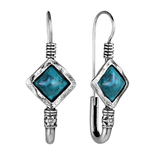 Silver earrings with turquoise 01E613TQ