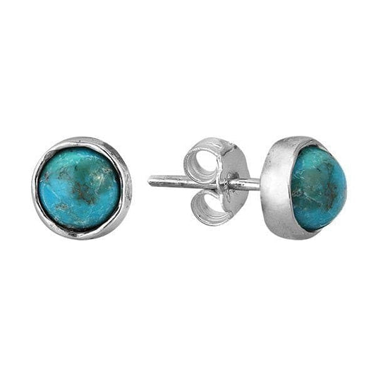 Silver earrings with turquoise 01E674TQ