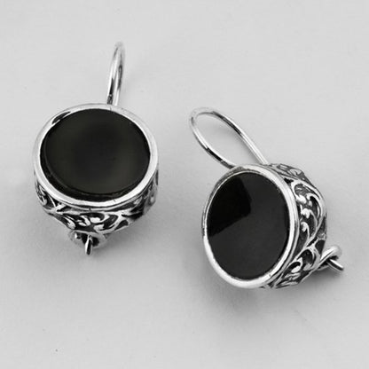 Silberne Ohrringe mit Onyx 01E742ON