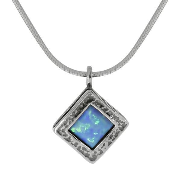 Silver necklace with opal 01N1021OP
