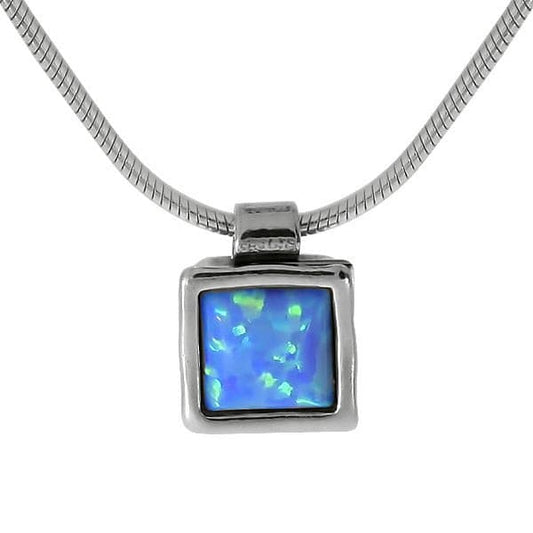 Silver necklace with opal 01N109OP