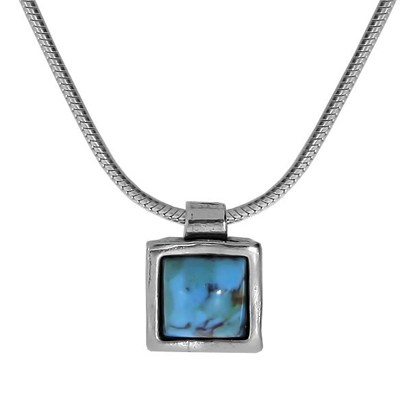 Silver necklace with turquoise 01N109TQ