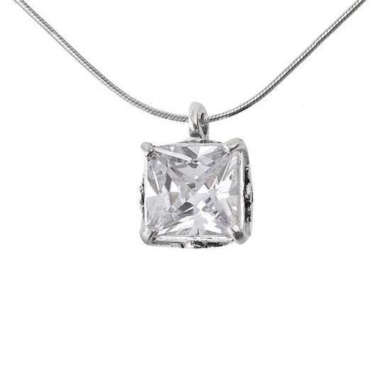 Silver necklace with zircon 01N1144CZ