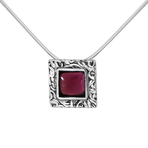 Silver necklace with garnet 01N1441GR