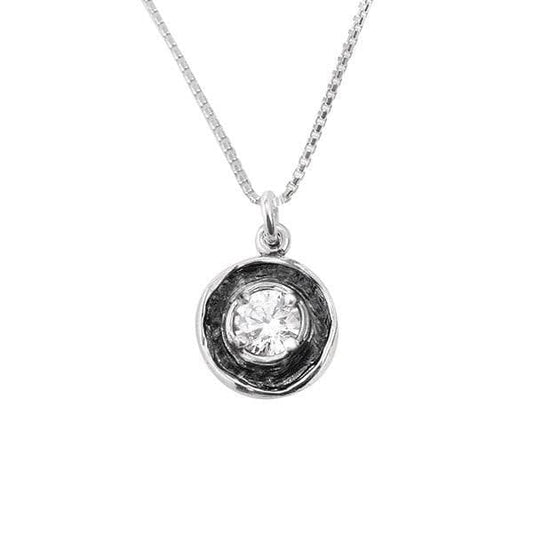 Silver necklace with zircon 01N2120CZ