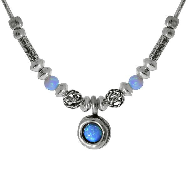 Silver necklace with opal 01N2755OP