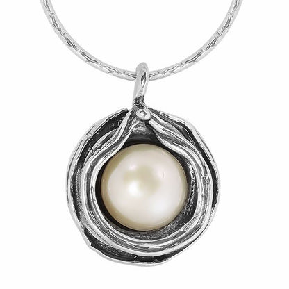 Silver necklace with pearl 01N3862PL