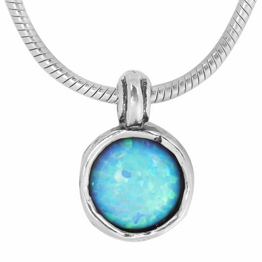 Silver necklace with opal 01N4185OP