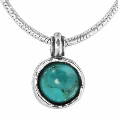 Silver necklace with turquoise 01N4185TQ