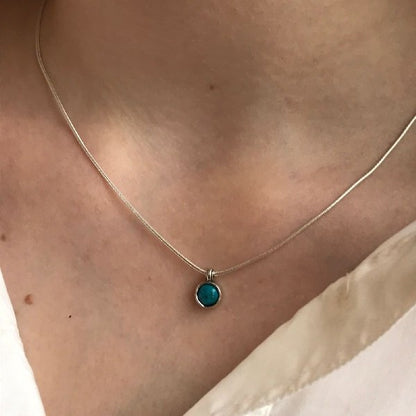 Silver necklace with turquoise 01N4185TQ