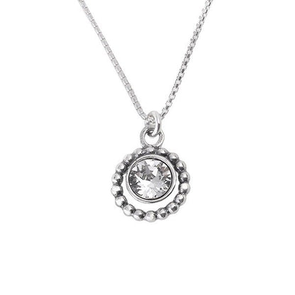 Silver necklace with zircon 01N4632CZ