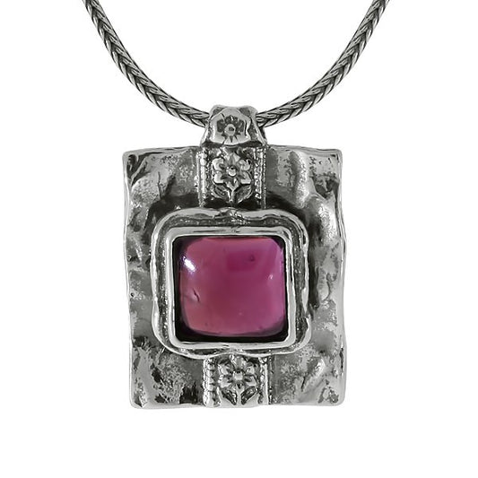 Collier en argent avec grenat 01N696GR