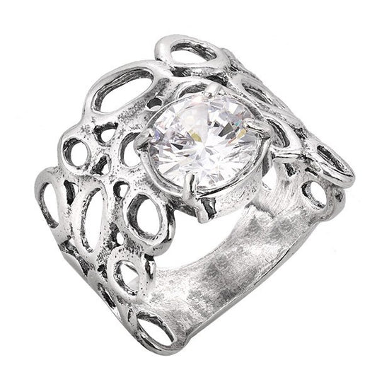 Silver ring with zircon 01R1285CZ