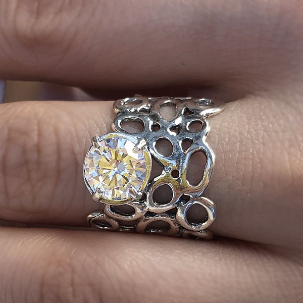 Bague en argent avec zircon 01R1285CZ