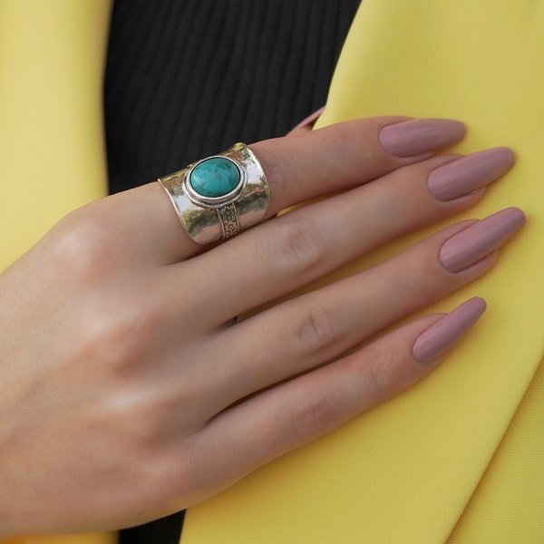 Silver ring with turquoise 01R2730TQ