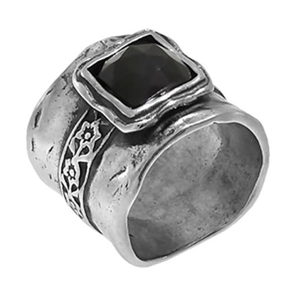 Серебряное кольцо с ониксом 01R438ON