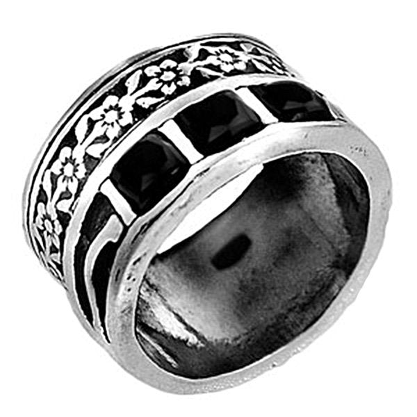 Серебряное кольцо с ониксом 01R479ON