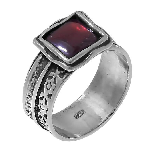 Silver ring with garnet 01R485GR