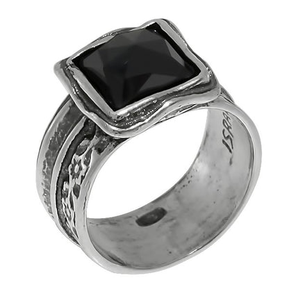 Серебряное кольцо с ониксом 01R485ON