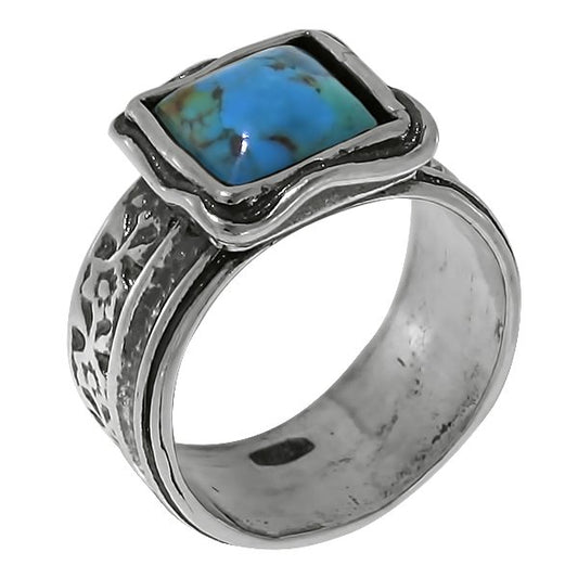 Silver ring with turquoise 01R485TQ